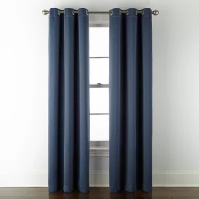 Broadhaven Geneva Solid Blackout Grommet Top Single Curtain Panel