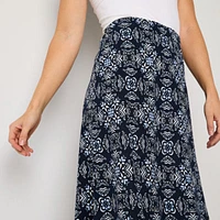 Liz Claiborne Linen Womens Mid Rise Midi Full Skirt