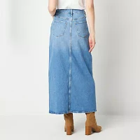a.n.a Womens High Rise Long Denim Skirt-Tall