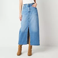a.n.a Womens High Rise Long Denim Skirt-Tall