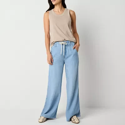 a.n.a - Tall Soft Drape Womens High Rise Wide Leg Jean