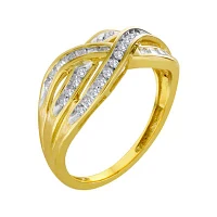 1/3 CT. T.W. Diamond 10K Gold Swirl Ring