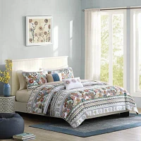 Intelligent Design Lacie Paisley Floral Quilt Set with decorative pillows