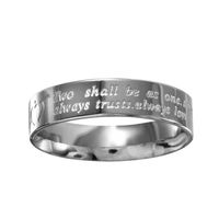 Mens Stainless Steel Inscribed Wedding Band