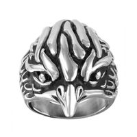 Mens Two-Tone Stainless Steel Eagle Ring