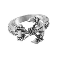 Mens Stainless Steel Braided Anchor Ring