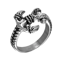 Mens Stainless Steel Braided Anchor Ring