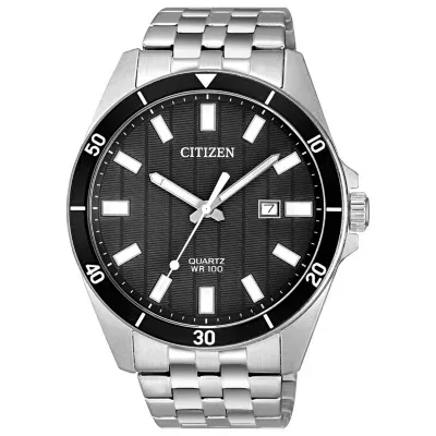 Citizen Quartz Mens Silver Tone Stainless Steel Bracelet Watch Bi5050-54e