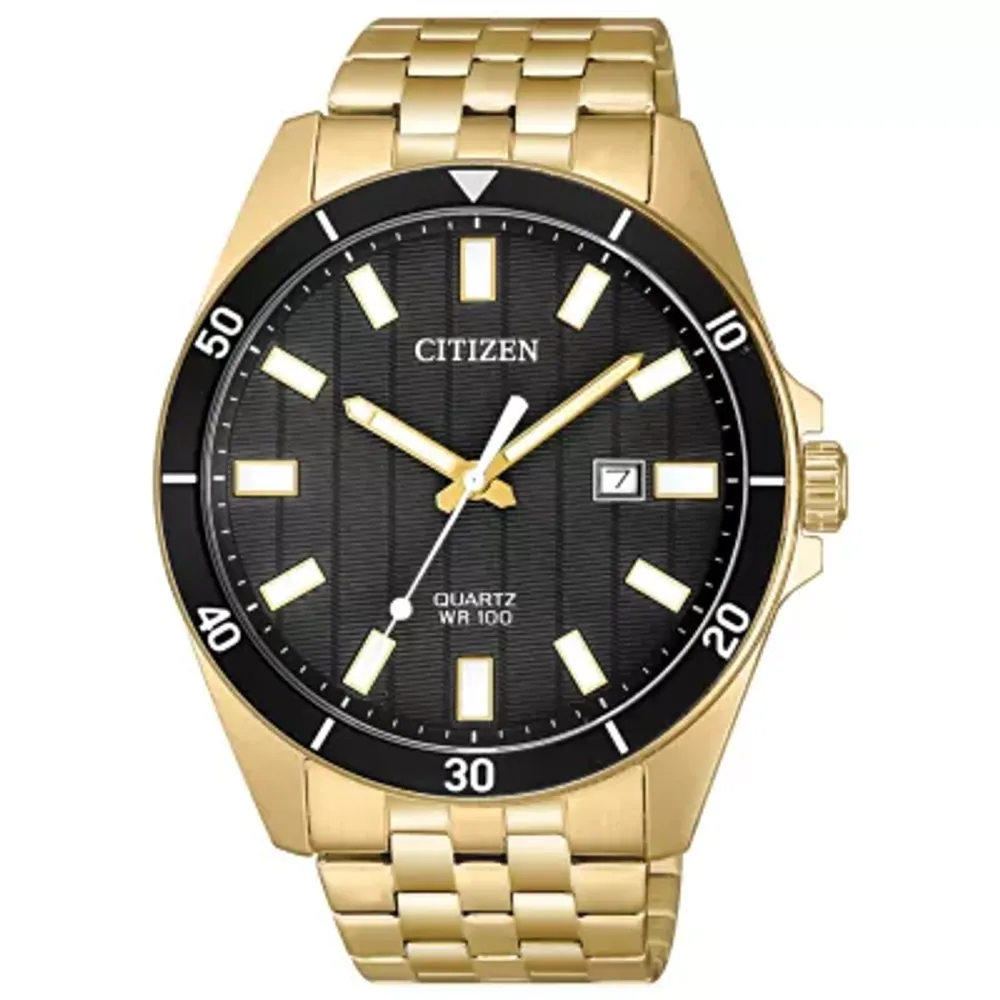 Citizen Quartz Mens Gold Tone Stainless Steel Bracelet Watch Bi5052-59e