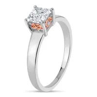 Womens / CT. T.W. White Zirconia Sterling Silver Square Solitaire Cocktail Ring