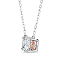 Womens 1 1/3 CT. T.W. White Zirconia Sterling Silver Round 18 Inch Pendant Necklace