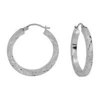 Sterling Silver 25mm Round Hoop Earrings