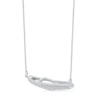 Womens 1/ CT. T.W. Natural White Diamond Sterling Silver Pendant Necklace