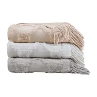 Madison Park Hannah Cotton Chenille Lightweight Throw