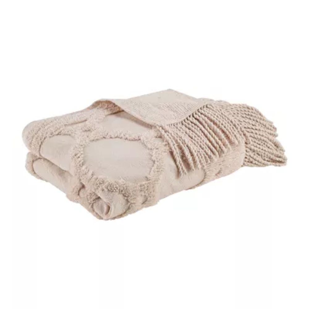 Madison Park Hannah Cotton Chenille Lightweight Throw