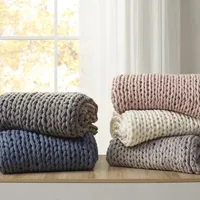 Madison Park Handmade Chunk Double Knit Plush Lightweight Throw