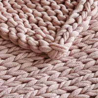 Madison Park Chunky Double Knit Handmade Lightweight Throw