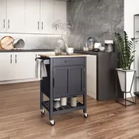 Kitchen Collection Wood-Top Cart