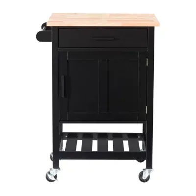 Kitchen Collection Wood-Top Kitchen Cart