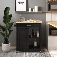 Kitchen Collection Wood-Top Cart