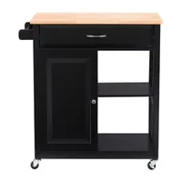 Kitchen Collection Wood-Top Cart