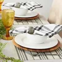 Design Imports Black Farmhouse Stripe Pvc Woven 6-pc. Table Linen Sets