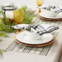 Design Imports Black Farmhouse Stripe Pvc Woven 6-pc. Table Linen Sets