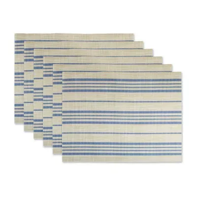 Design Imports French Blue Farmhouse Stripe Woven 6-pc. Placemats