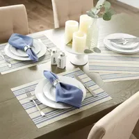 Design Imports French Blue Farmhouse Stripe Woven 6-pc. Placemats