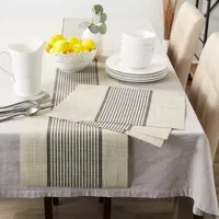 Design Imports Black Middle Stripe Woven 6-pc. Placemats