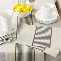 Design Imports Black Middle Stripe Woven 6-pc. Placemats