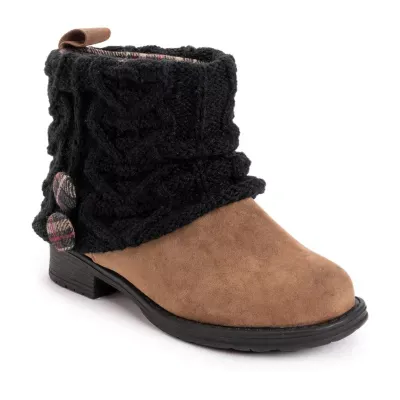 Muk Luks Womens Patti Stacked Heel Booties