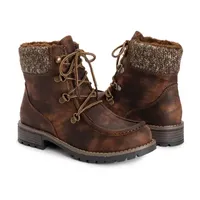 Muk Luks Womens Hiker Rocky Stacked Heel Dress Boots