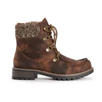 Muk Luks Womens Hiker Rocky Stacked Heel Dress Boots