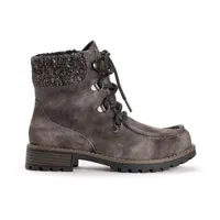 Muk Luks Womens Hiker Rocky Stacked Heel Dress Boots