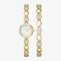 Geneva Ladies Womens Crystal Accent Gold Tone Bracelet Watch Fmdjset075