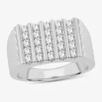 (G-H / Si1-Si2) Mens 1 CT. T.W. Lab Grown White Diamond 10K Gold Square Fashion Ring