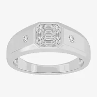 Mens / CT. T.W. Genuine White Diamond or Yellow 10K Gold Cushion Fashion Ring