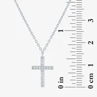 Yes, Please! Womens 2-pc. Diamond Accent Mined White Diamond Sterling Silver Cross Necklace Set