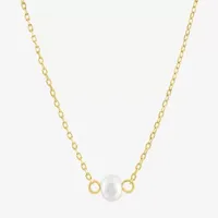 Yes, Please! "Mama" Womens 2-pc. Diamond Accent White Cultured Freshwater Pearl 14K Gold Over Silver Necklace Set