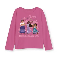 Disney Collection Little & Big Girls Crew Neck Long Sleeve Encanto Graphic T-Shirt