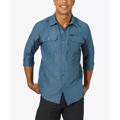 Wrangler® All Terrain Gear Mens Regular Fit Long Sleeve Button-Down Shirt