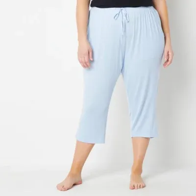 Ambrielle Womens Plus Pajama Capri Pants