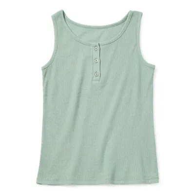Thereabouts Little & Big Girls Henley Neck Tank Top