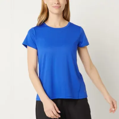 Xersion Mesh Womens Crew Neck Short Sleeve T-Shirt