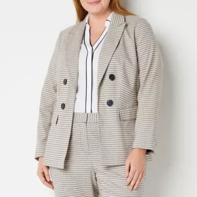 Liz Claiborne Womens Classic Fit Blazer, Color: Brandy Brown - JCPenney