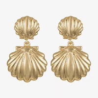 Bijoux Bar Gold Tone Shell Drop Earrings