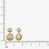 Bijoux Bar Gold Tone Shell Drop Earrings
