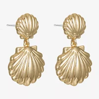 Bijoux Bar Gold Tone Shell Drop Earrings