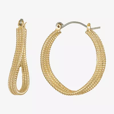 Monet Jewelry Gold Tone Twist 20mm Hoop Earrings
